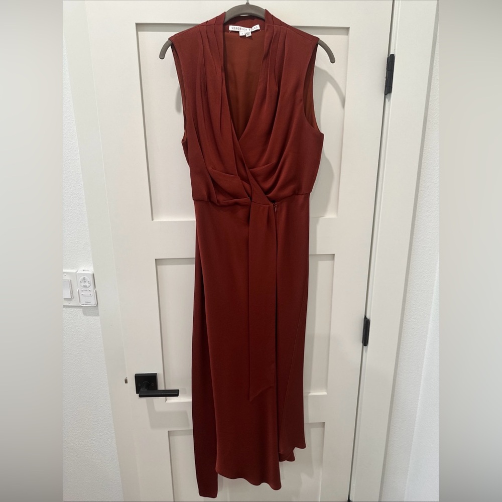 Veronica Beard Sleeveless Briony Dress in Rich Rust